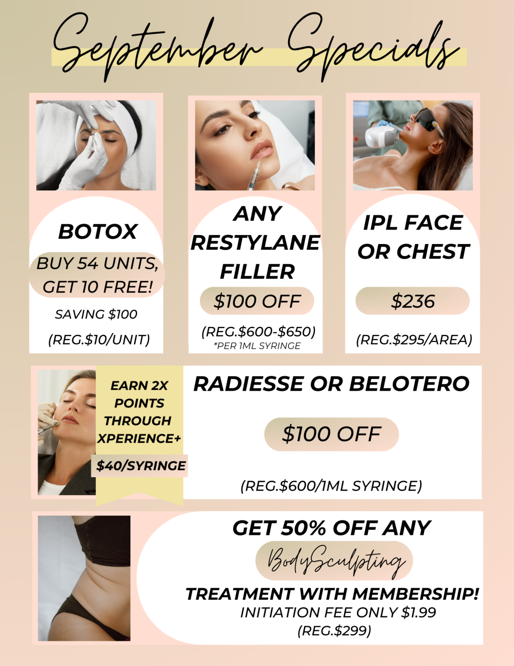 Best Specials Orange County & Los Angeles | DermFx